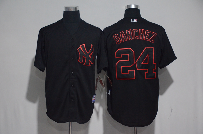 MLB New York Yankees #24 Sanchez Black Jersey