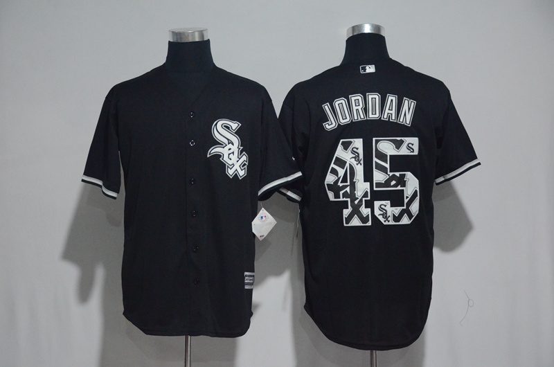 MLB Chicago White Sox #45 Jordan Black Painting Jersey
