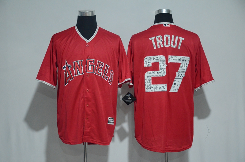 MLB Los Angeles Angels #27 Trout Spring Training Jersey
