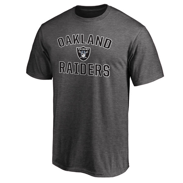 Mens Oakland Raiders Pro Line Gray Victory Arch T-Shirt