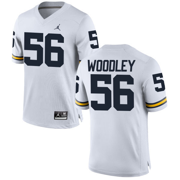 NCAA Basketball Michigan Wolverines #56 Woodley College White Jersey