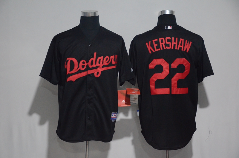 MLB Los Angeles Dodgers #22 Kershaw Black Jersey