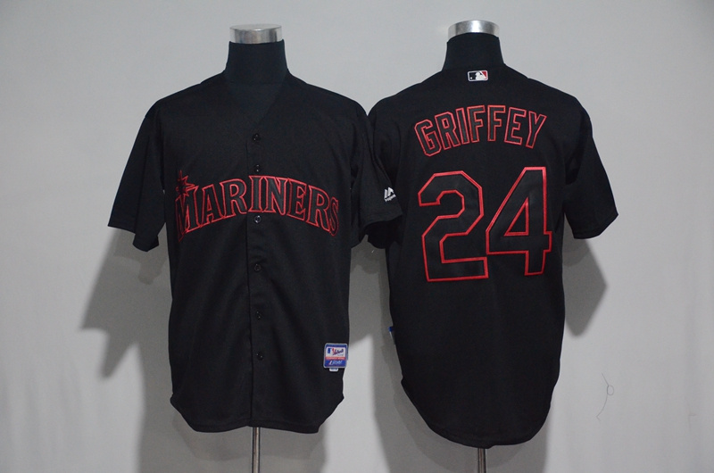 MLB Seattle Mariners #24 Griffey Black Jersey