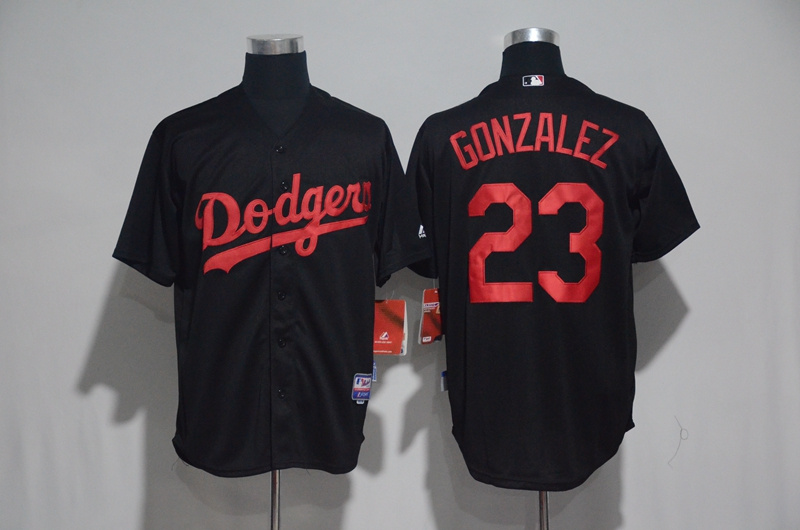 MLB Los Angeles Dodgers #23 Gonzalez Black Jersey