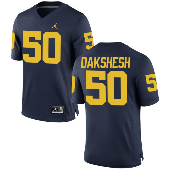 NCAA Basketball Michigan Wolverines #50 Dakshesh College Blue Jersey