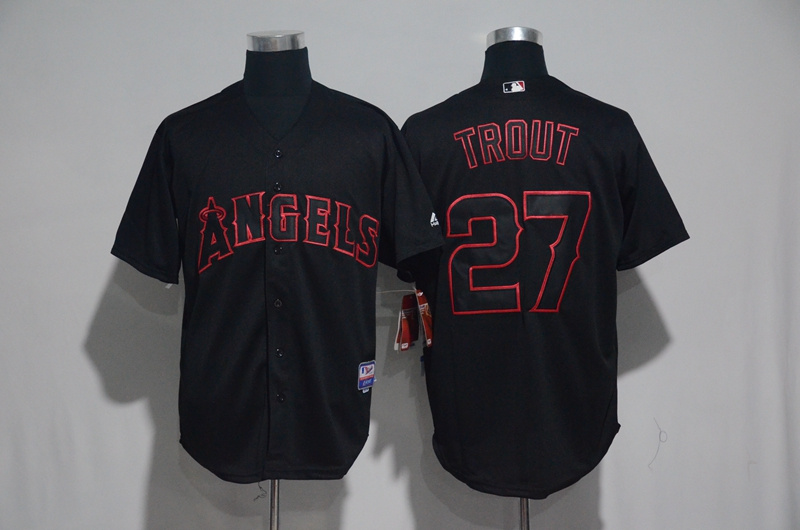 MLB Los Angeles Angel #27 Trout Black Jersey