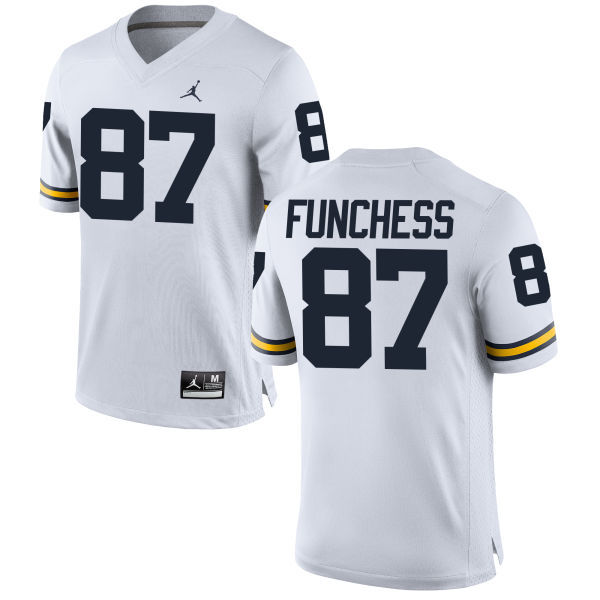 NCAA Basketball Michigan Wolverines #87 Funchess College White Jersey