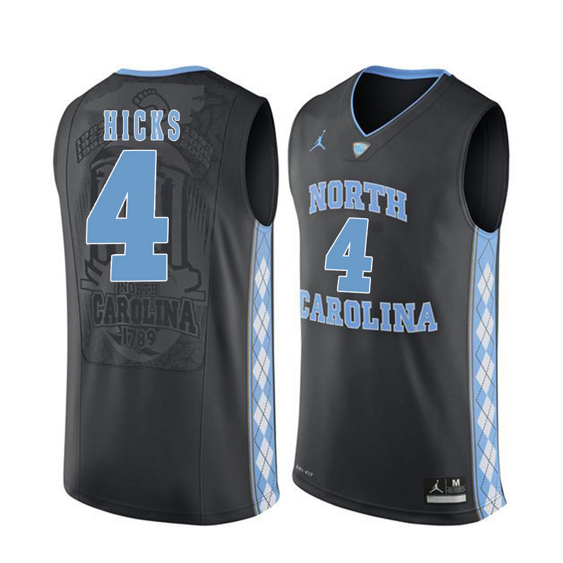 NCAA Basketball North Carolina #4 Hicks Black College Jersey