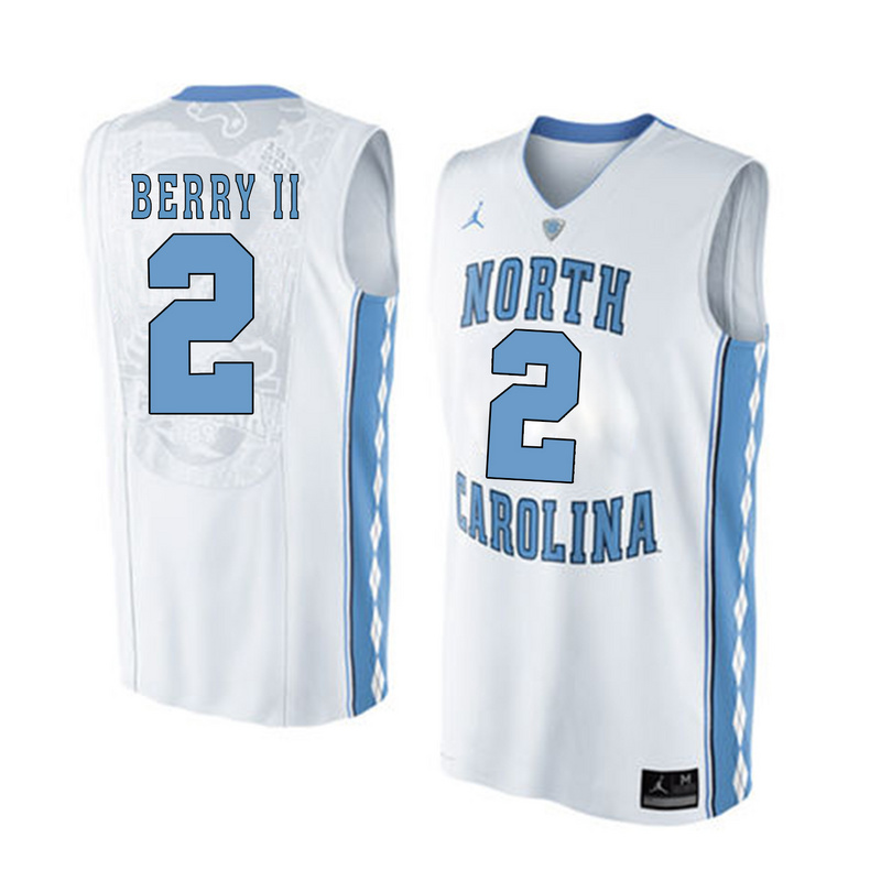 NCAA Basketball North Carolina #2 Berry II White College Jersey