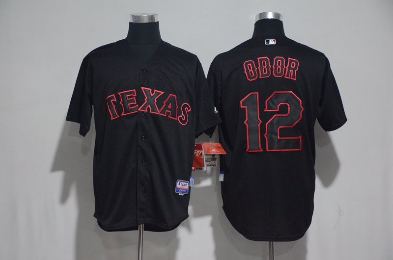 MLB Texas Rangers #12 Odor Black Jersey