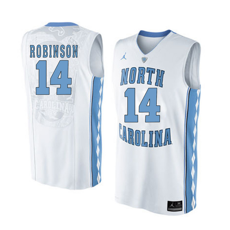 NCAA Basketball North Carolina #14 Robinson White College Jersey