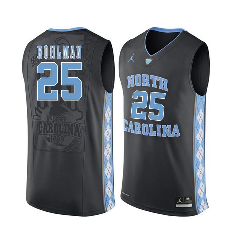 NCAA Basketball North Carolina #25 Rohlman Black College Jersey