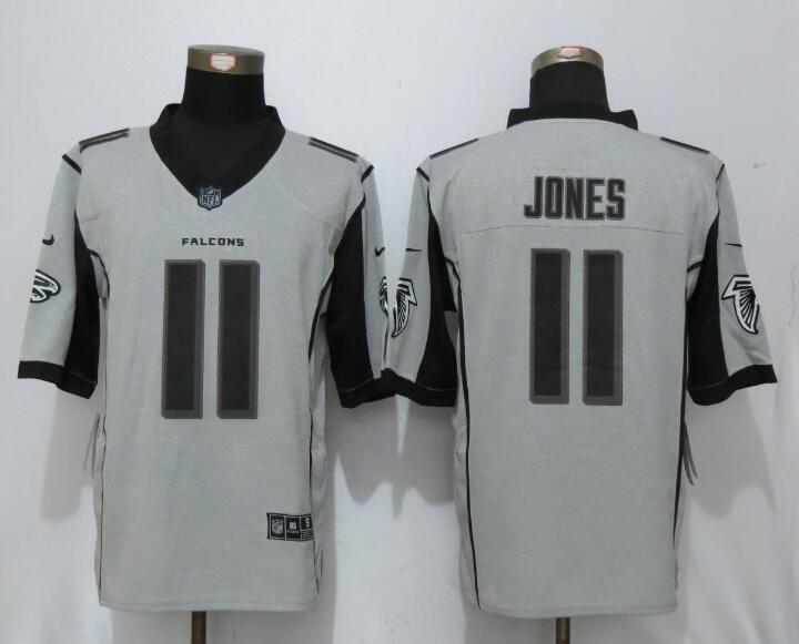 New Nike Atlanta Falcons 11 Jones Nike Gridiron Gray II Limited Jersey