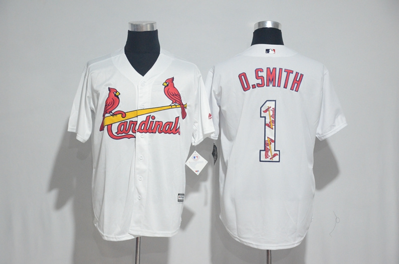 MLB St.Louis Cardinals #1 O.Smith White Jersey