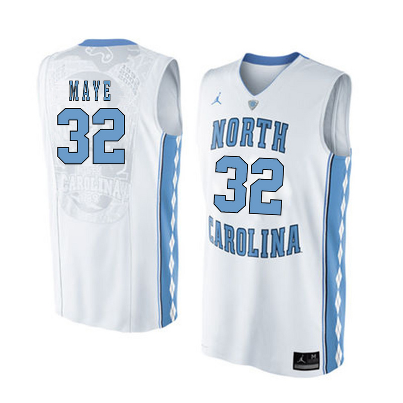NCAA Basketball North Carolina #32 Luck Maye White College Jersey