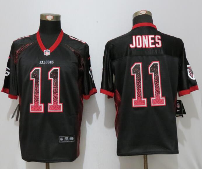 New Nike Atlanta Falcons 11 Jones Drift Fashion Black Elite Jersey
