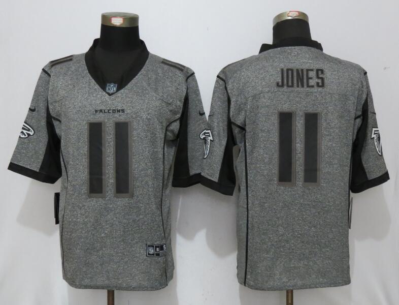 New Nike Atlanta Falcons 11 Jones Gray Mens Stitched Gridiron Gray Limited Jersey