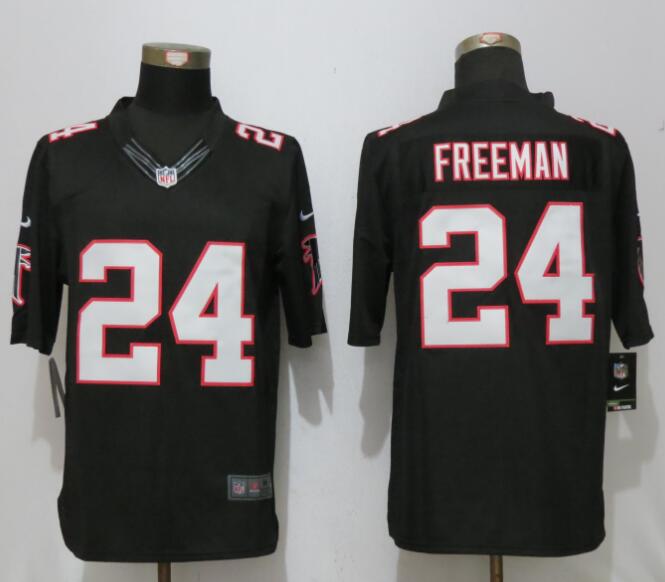 New Nike Atlanta Falcons 24 Freeman Black Limited Jersey