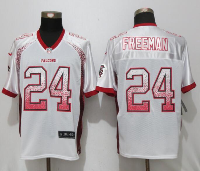 New Nike Atlanta Falcons 24 Freeman Drift Fashion White Elite Jersey