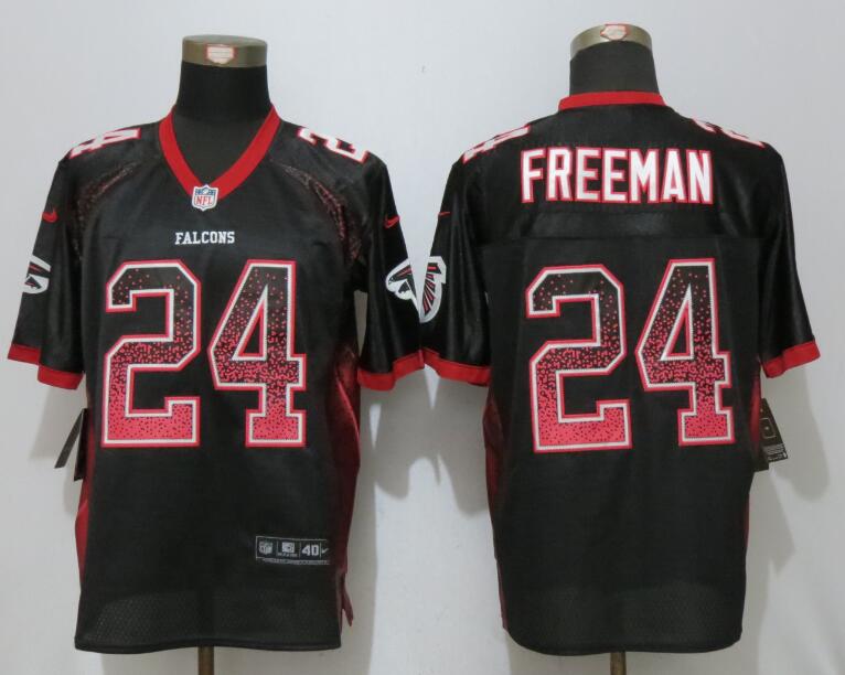 New Nike Atlanta Falcons 24 Freeman Drift Fashion Black Elite Jersey