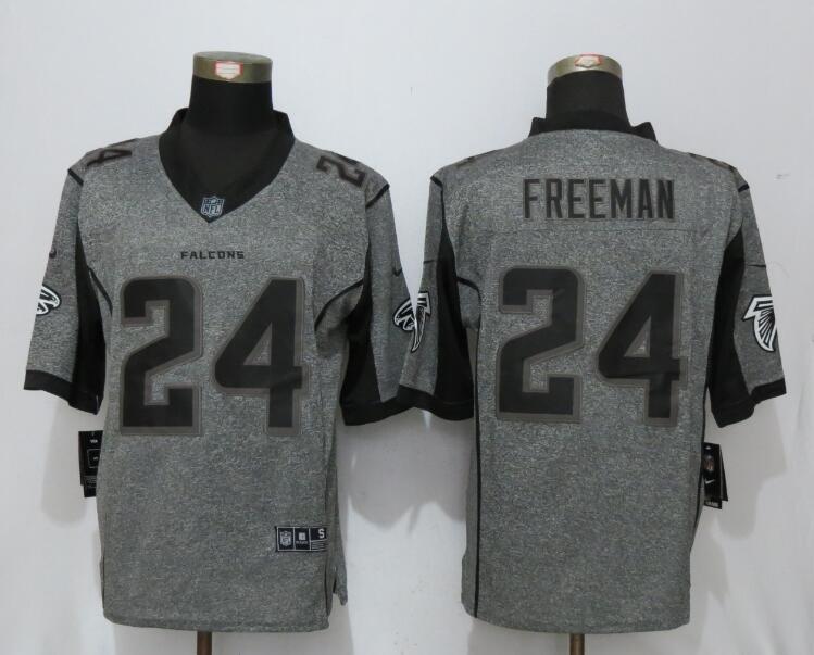 New Nike Atlanta Falcons 24 Freeman Gray Mens Stitched Gridiron Gray Limited Jersey