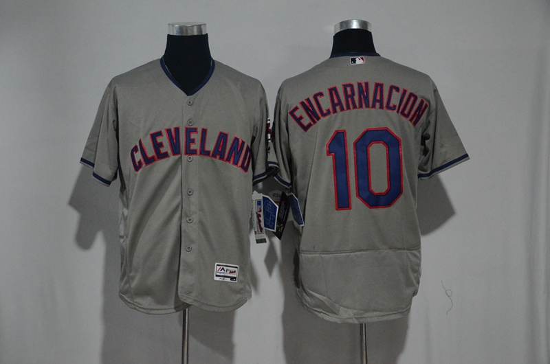 MLB Cleveland Indians #10 Encarnacion Grey Jersey