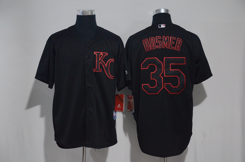 MLB Kansas City Royals #35 Hosmer Black Jersey