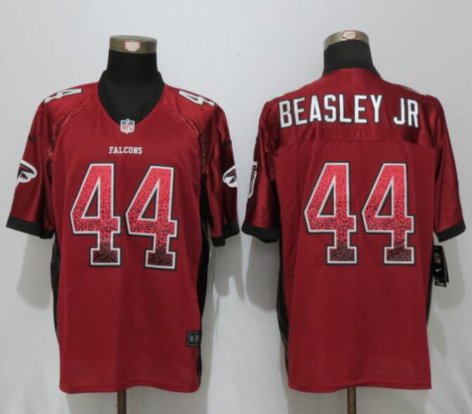 New Nike Atlanta Falcons 44 Beasley jr Drift Fashion Red Elite Jersey