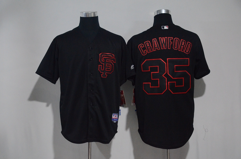 MLB San Francisco Gants #35 Crawford Black Jersey