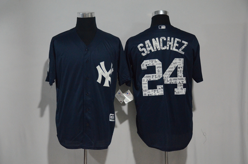 MLB New York Yankees #24 Sanchez D.Blue Spring Training Jersey