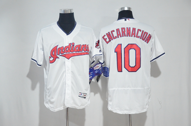 MLB Cleveland Indians #10 Encarnacion White New Jersey