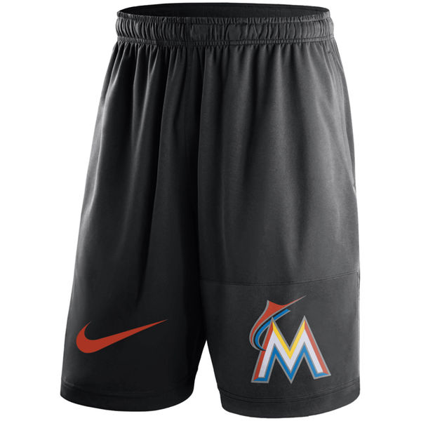 9Mens Miami Marlins Nike Black Dry Fly Shorts