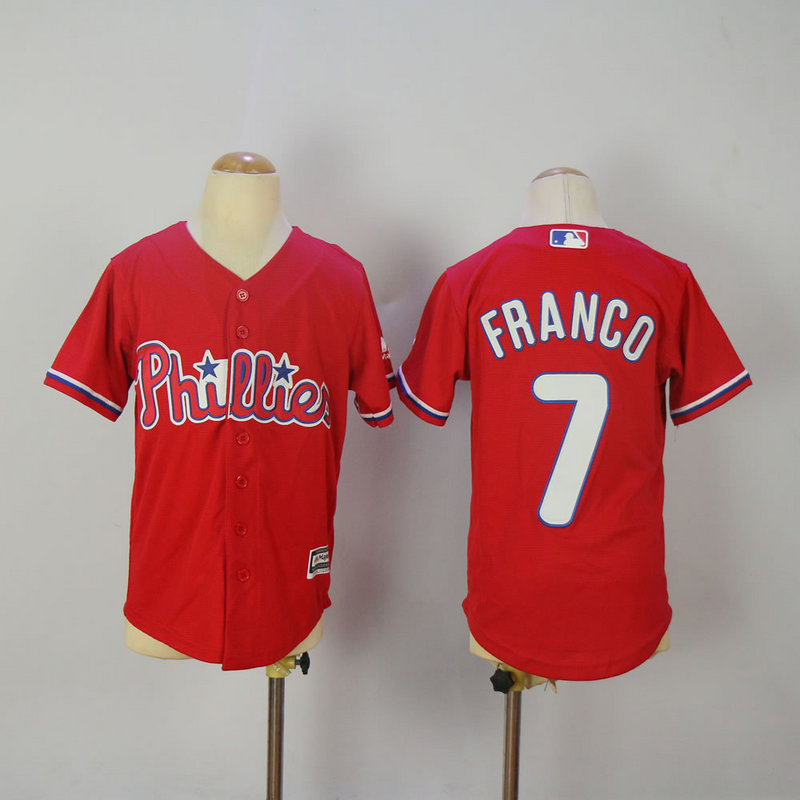 MLB Philadelphia Phillies #7 Franco Red Kids Jersey