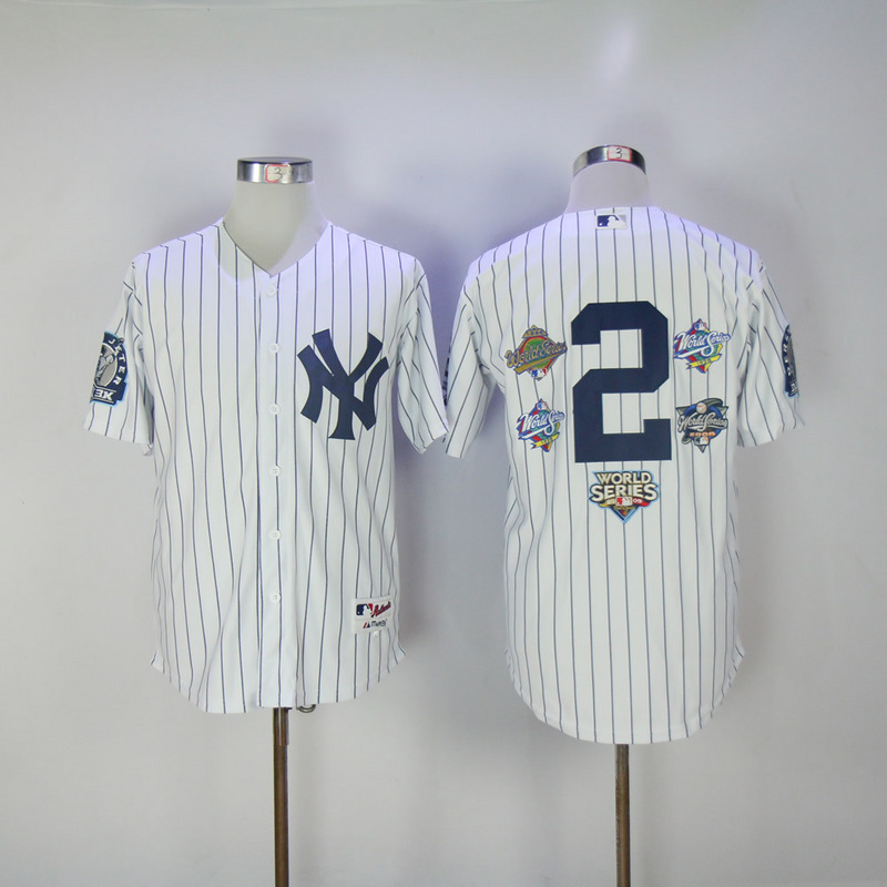 MLB New York Yankees #2 Jeter Anniversary Jersey with Patches