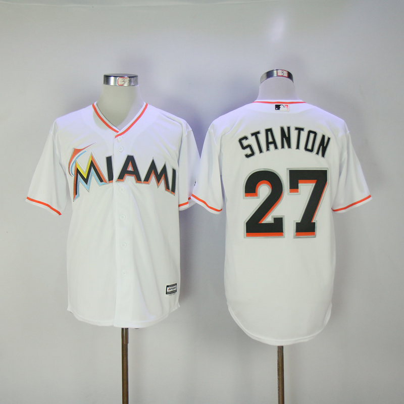 MLB Miami Marlins #27 Stanton White Majestics Jersey