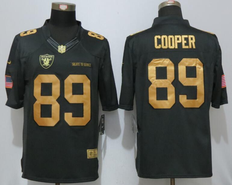 NEW Nike Oakland Raiders 89 Cooper Gold Anthracite Salute To Service Limited Jersey