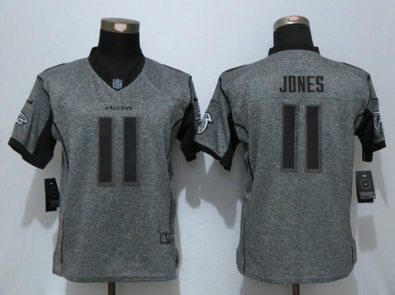 Women New Nike Atlanta Falcons 11 Jones Gray Mens Stitched Gridiron Gray Elite Jersey
