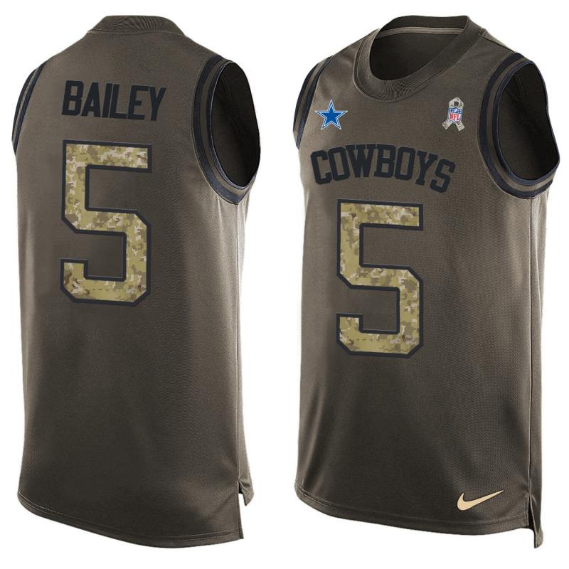 NFL Dallas Cowboys #5 Bailey Limited Green Salute to Service Tank Top