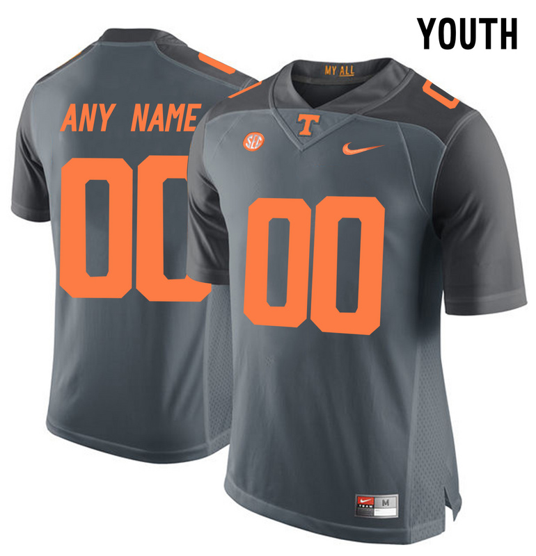 Youth Tennessee Volunteers Customized College Football Limited Jersey - Grey