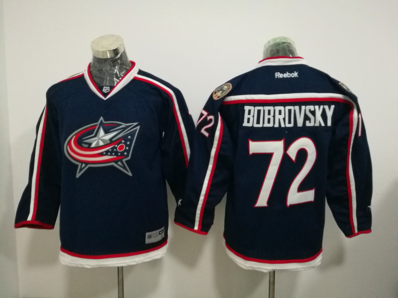 NHL Columbus Blue Jackets #72 Bobrovsky Blue Kids Jersey