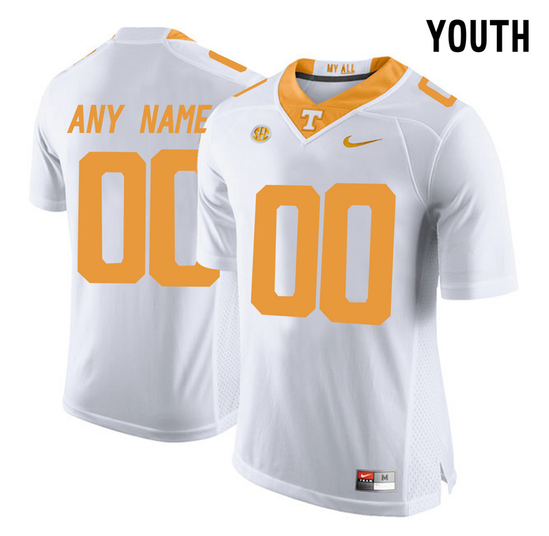 Youth Tennessee Volunteers Customized College Football Limited Jersey - White