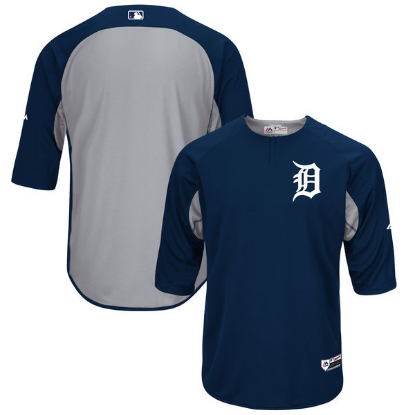 Majestics MLB Detroit Tigers Custom Blue Batting Practice Jersey