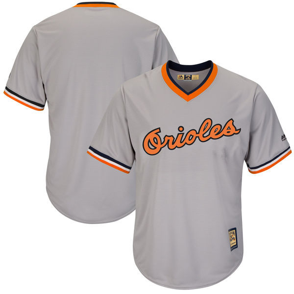 MLB Baltimore Orioles Custom Grey Pullover Jersey