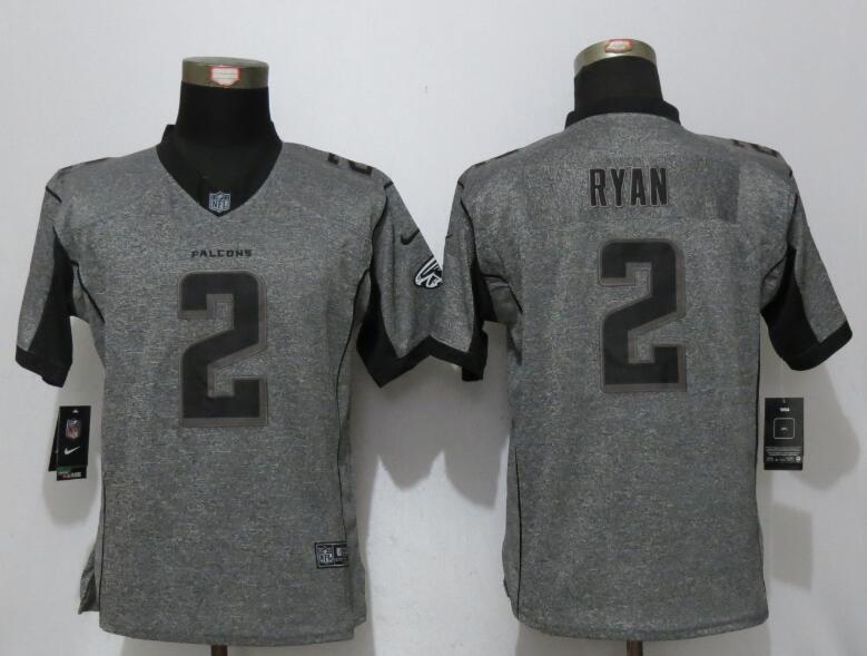 Women New Nike Atlanta Falcons 2 Ryan Gray Mens Stitched Gridiron Gray Elite Jersey