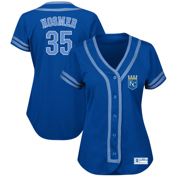 MLB Kansas City Royals Custom Blue Women Jersey