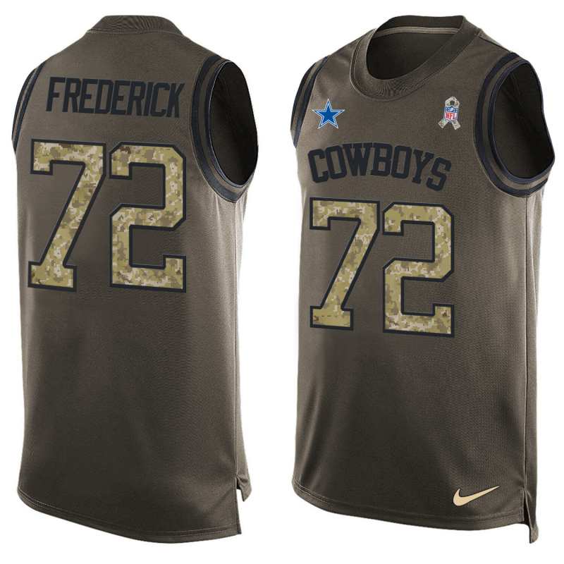 NFL Dallas Cowboys #72 Frederick Limited Green Salute to Service Tank Top