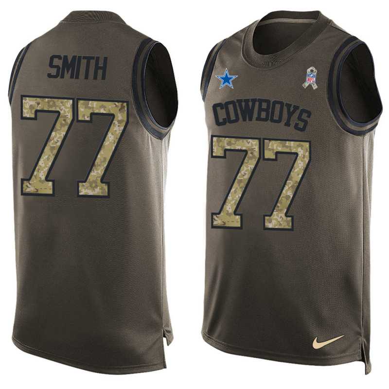 NFL Dallas Cowboys #77 Smith Limited Green Salute to Service Tank Top