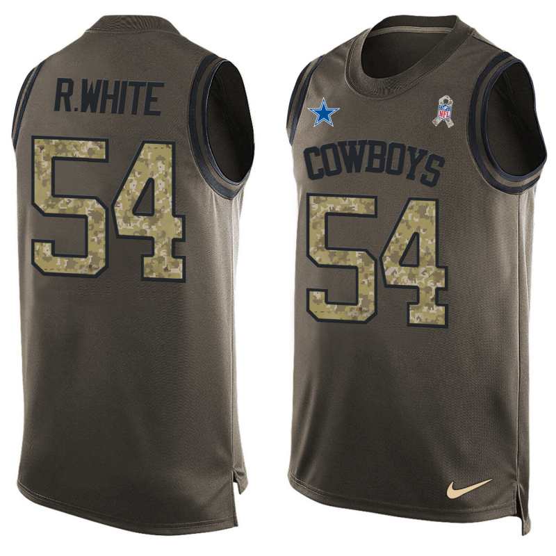 NFL Dallas Cowboys #54 R.White Limited Green Salute to Service Tank Top