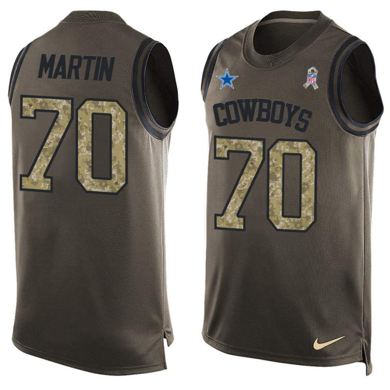 NFL Dallas Cowboys #70 Martin Limited Green Salute to Service Tank Top