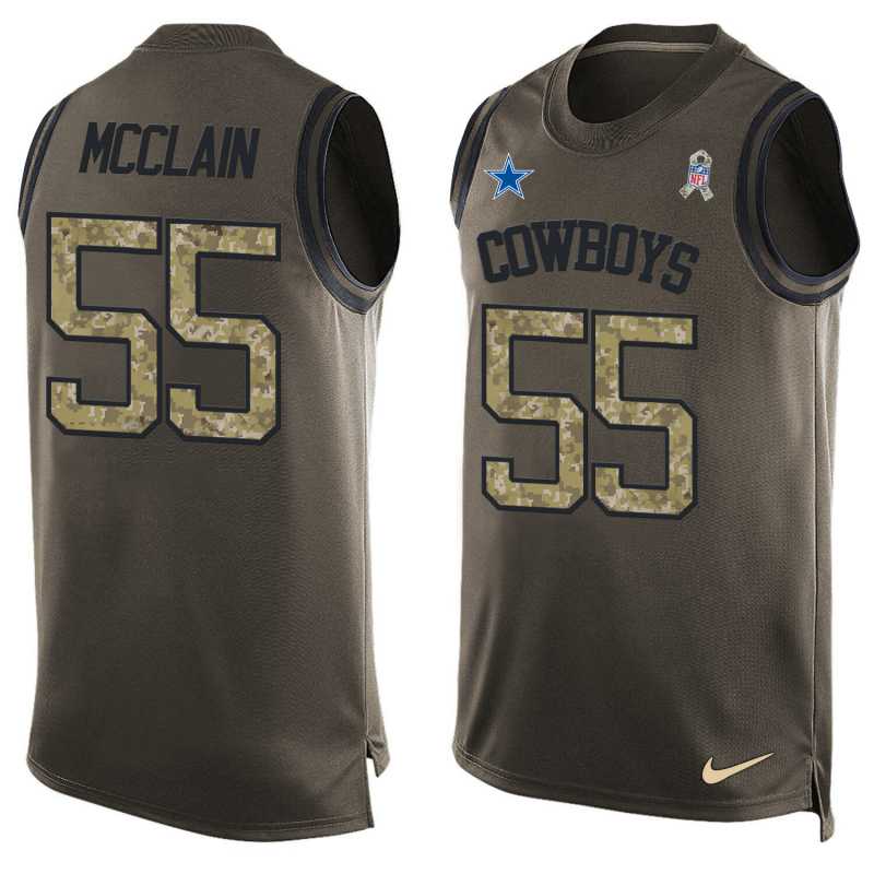 NFL Dallas Cowboys #55 MCCLAIN Limited Green Salute to Service Tank Top